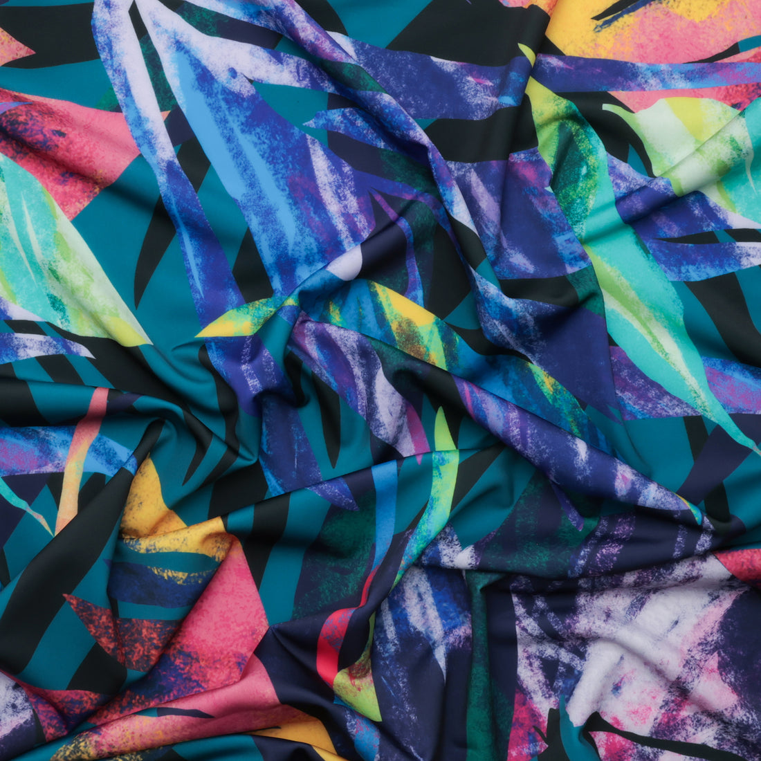 Poly Blend - Nautica - Swimwear Print - Navy Teal