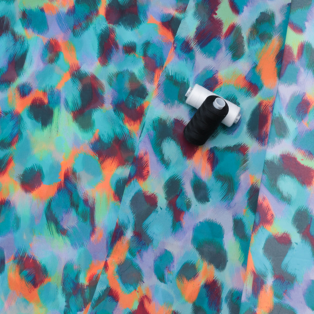 Poly - Chiffon - Digital Print - Turquoise Teal