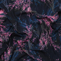 Rayon - Picasso Poplin - Digital Print - Navy Fuchsia