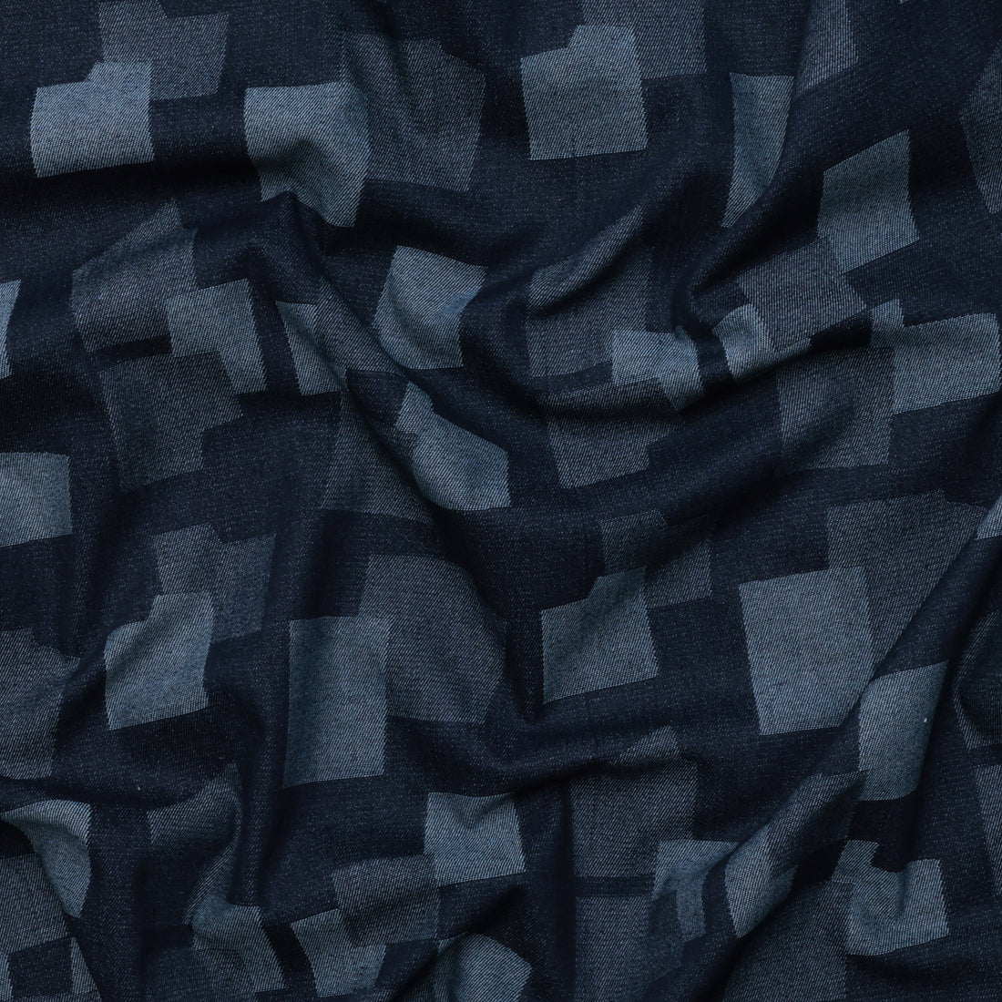 Cotton Blend - Denim Patchwork - Dark Blue