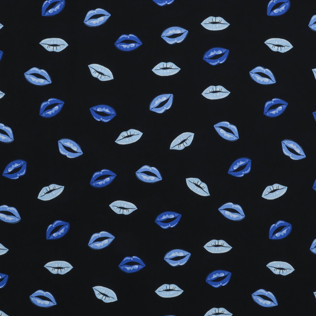 Viscose - Italian Crepe - Lips - Blue Black