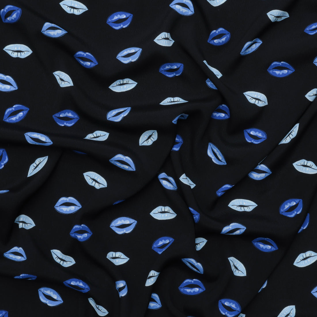 Viscose - Italian Crepe - Lips - Blue Black