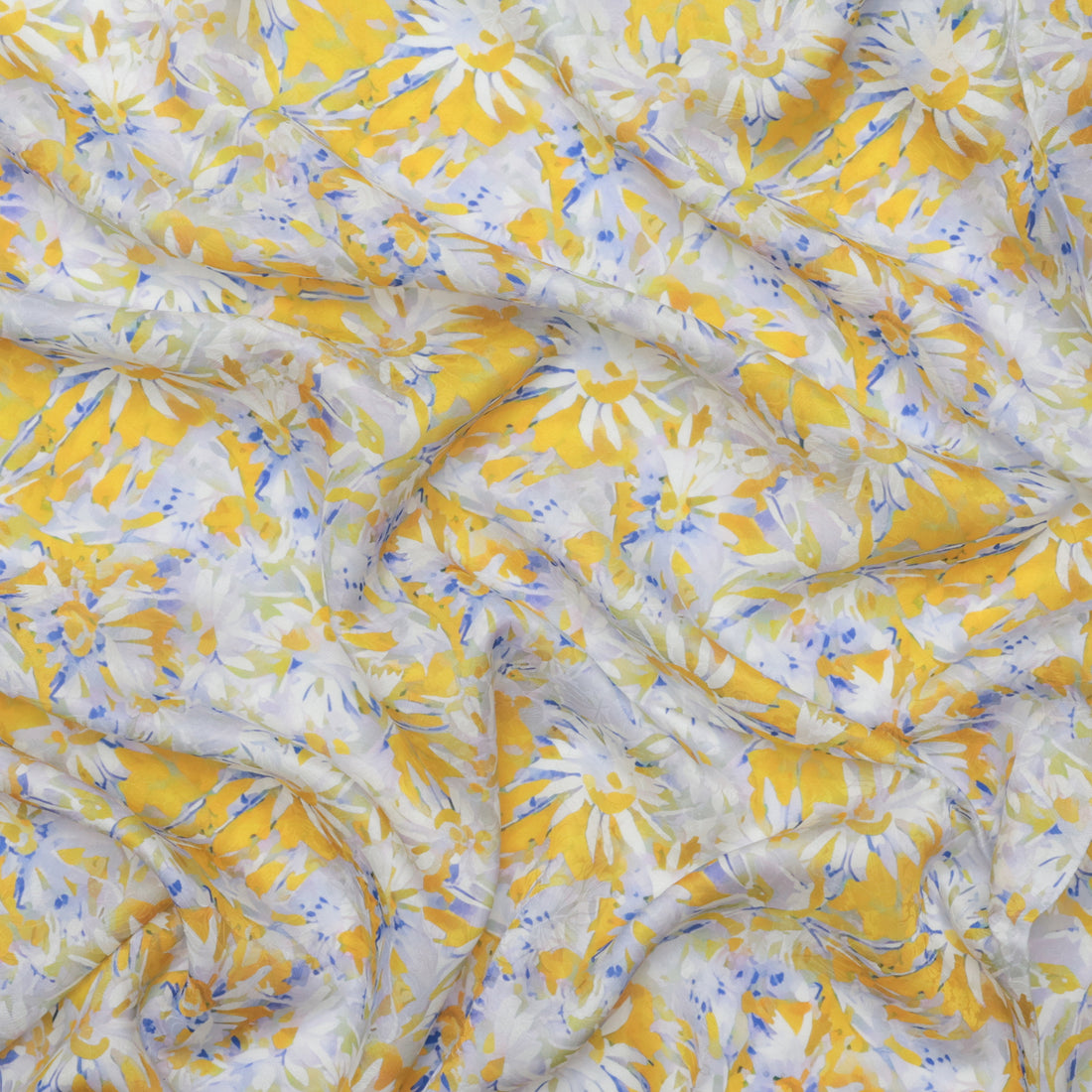 Silk Cotton - Digital Print - Lemon Royal