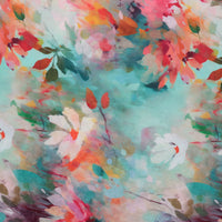 Silk Cotton - Digital Print - Teal Cherry