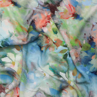 Silk Cotton - Digital Print - Dark Blue Green