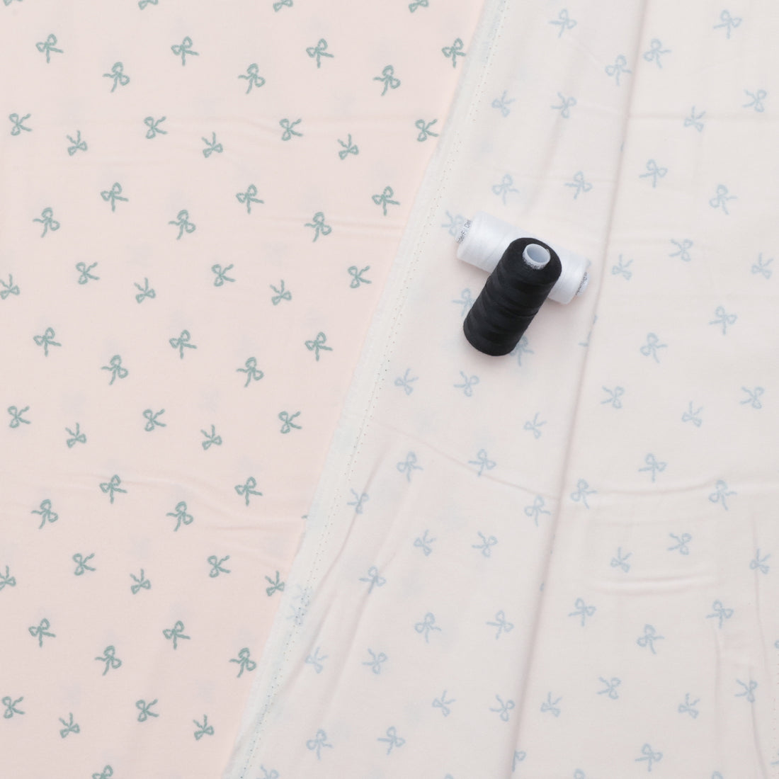 Riley Blake - Flannel - Sweet Cotton Tales - Bows - Blush
