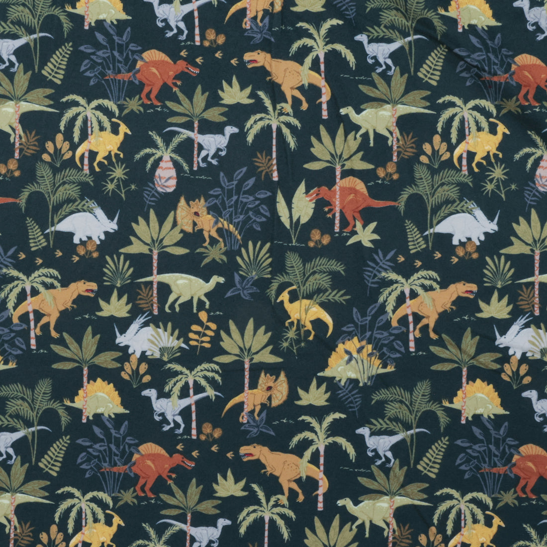 Riley Blake - Flannel - Cretaceous Jungle - Dinos - Navy