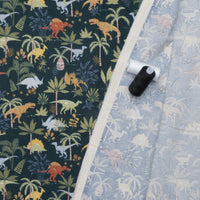 Riley Blake - Flannel - Cretaceous Jungle - Dinos - Navy