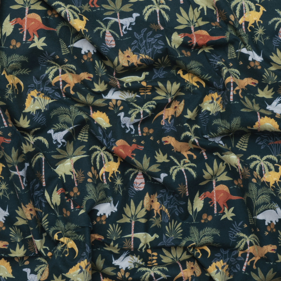 Riley Blake - Flannel - Cretaceous Jungle - Dinos - Navy