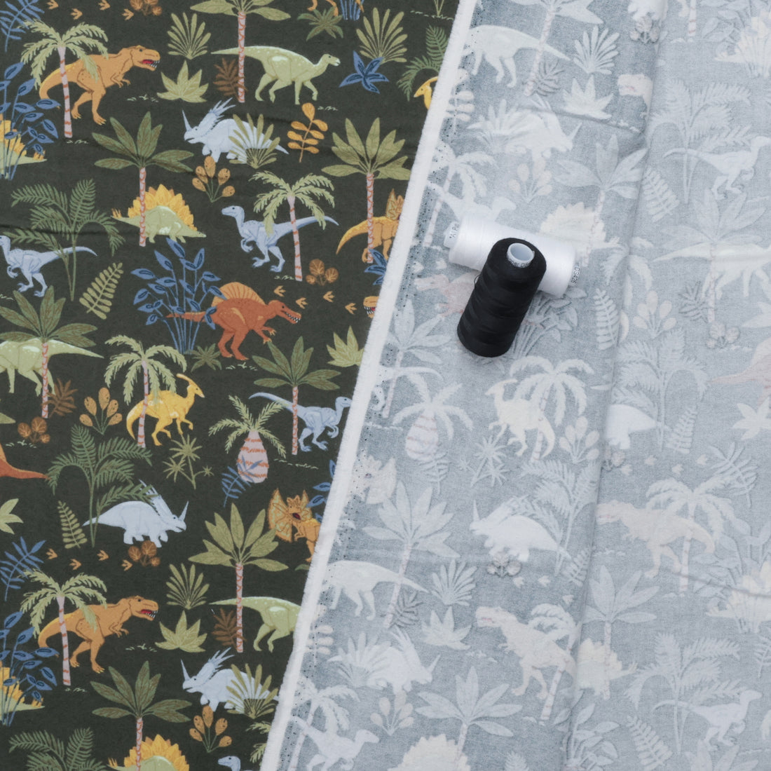 Riley Blake - Flannel - Cretaceous Jungle - Dinos - Forest
