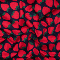 Sevenberry - Cotton - Canvas - Large Strawberries - Navy
