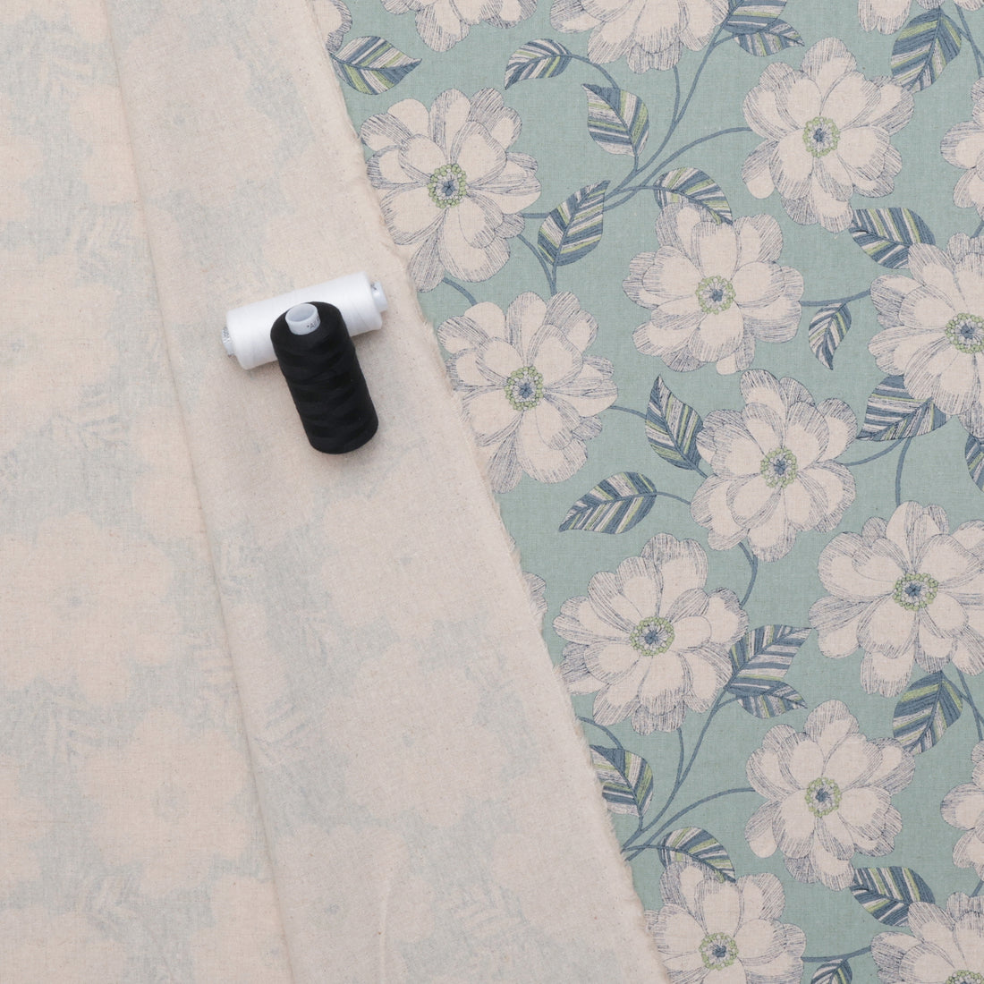 Sevenberry - Cotton Linen - Canvas - Floral - Blue