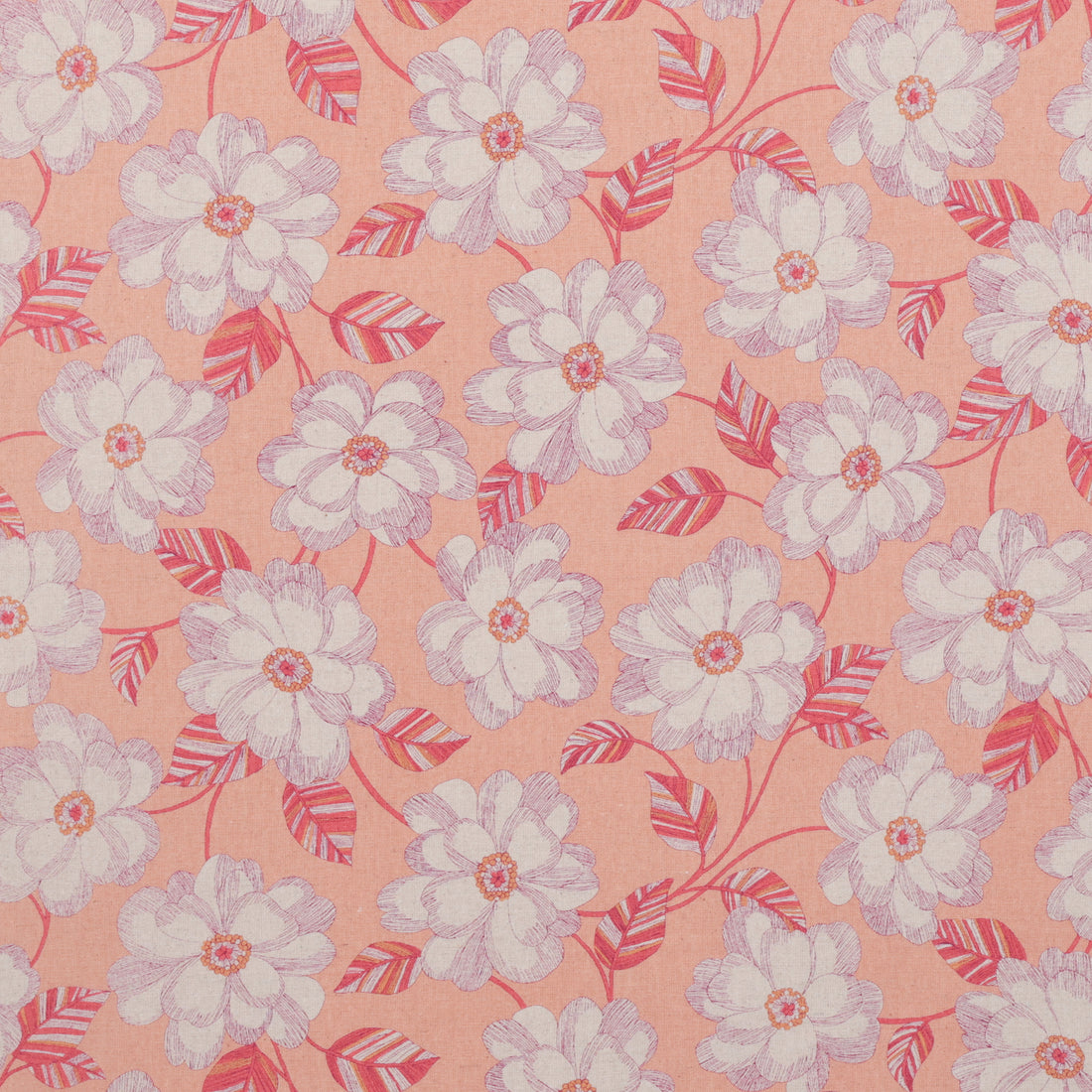 Sevenberry - Cotton Linen - Canvas - Floral - Peach