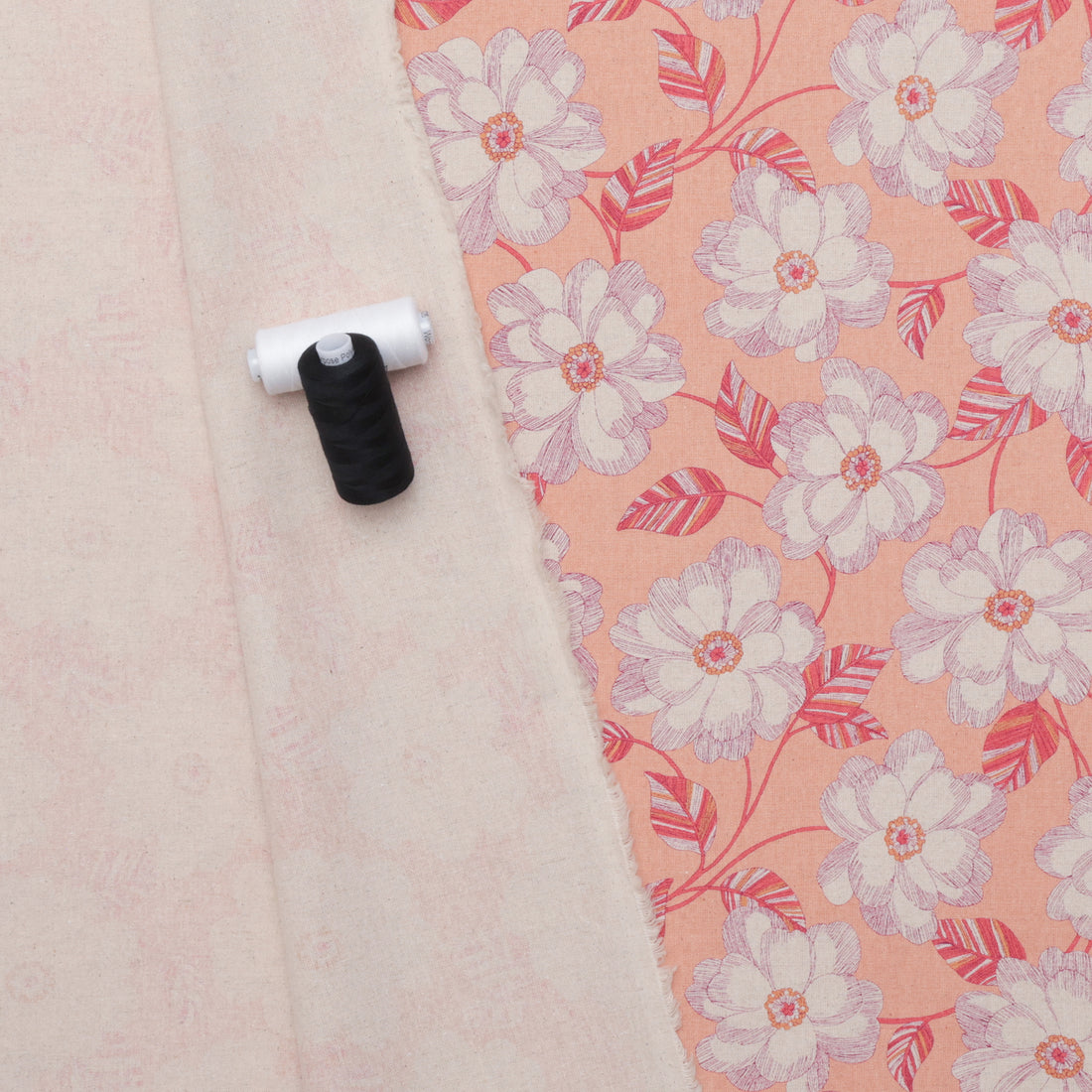 Sevenberry - Cotton Linen - Canvas - Floral - Peach