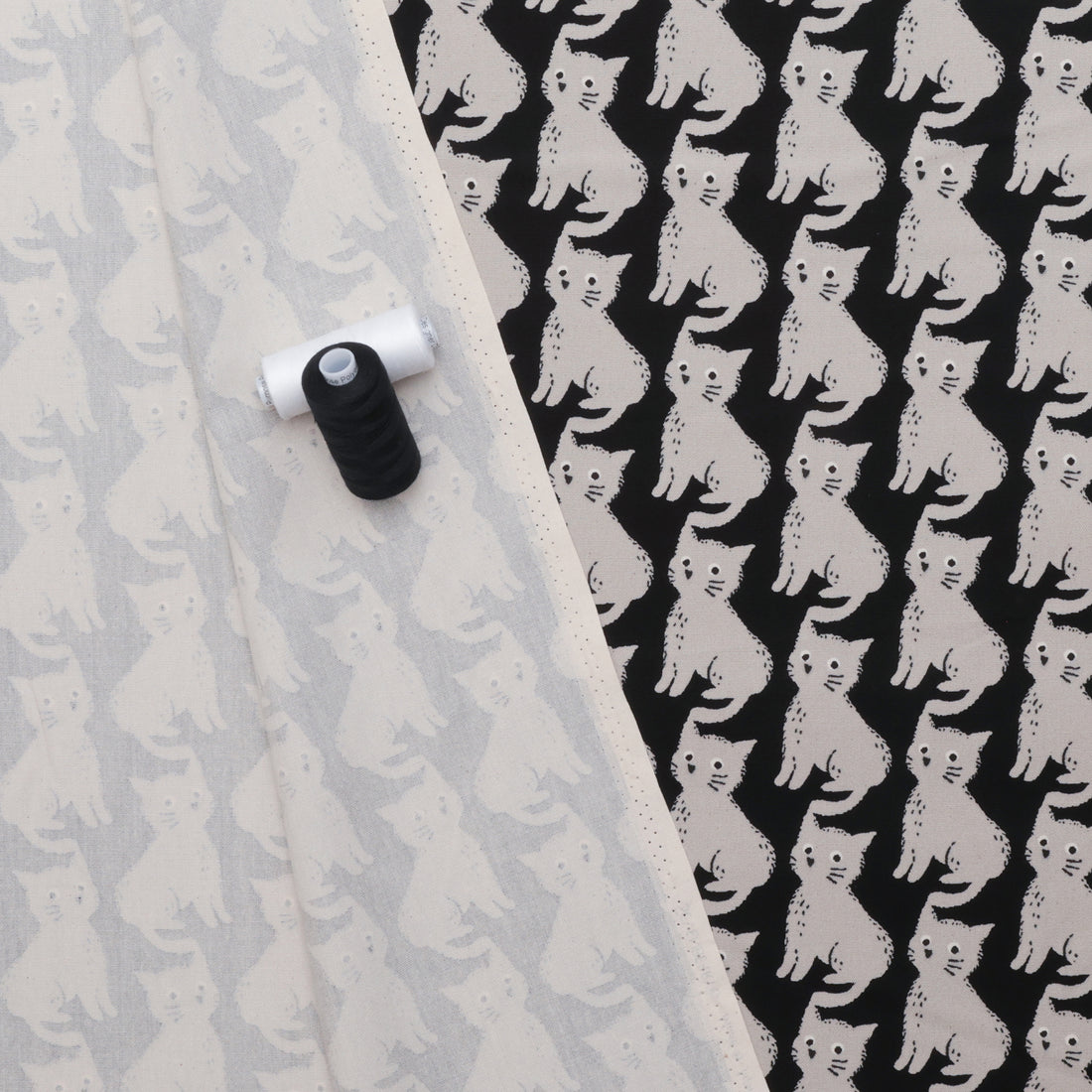 Sevenberry - Cotton - Canvas - Cats - Black