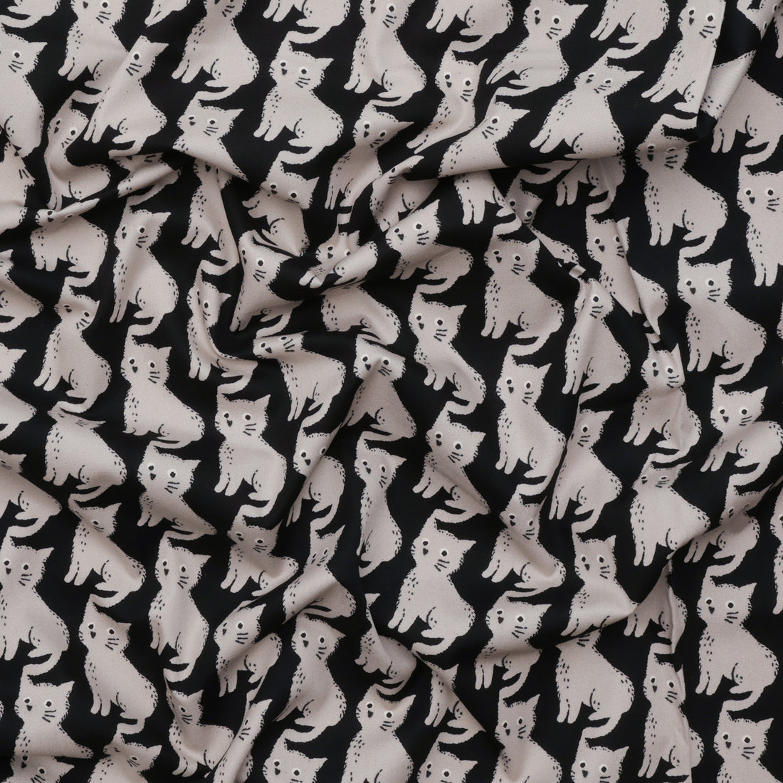 Sevenberry - Cotton - Canvas - Cats - Black