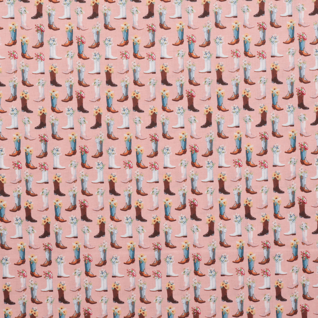 Riley Blake - Cotton - Cowgirl - Boots - Pink