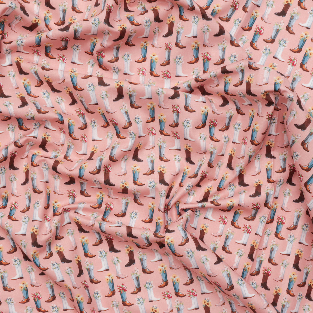 Riley Blake - Cotton - Cowgirl - Boots - Pink