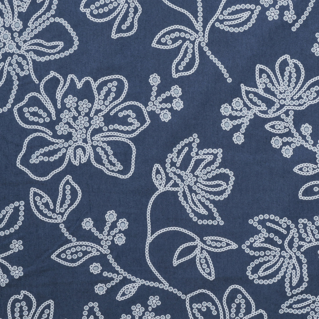 Cotton Blend - Chambray Burnout - Flower Vines - Assorted