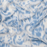 Rayon Blend - Challis - Print - Tie Dye - Ivory Blue