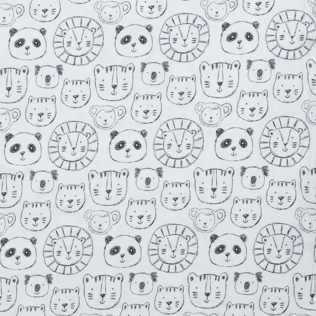 Cotton - Jersey Print - Animals Ivory