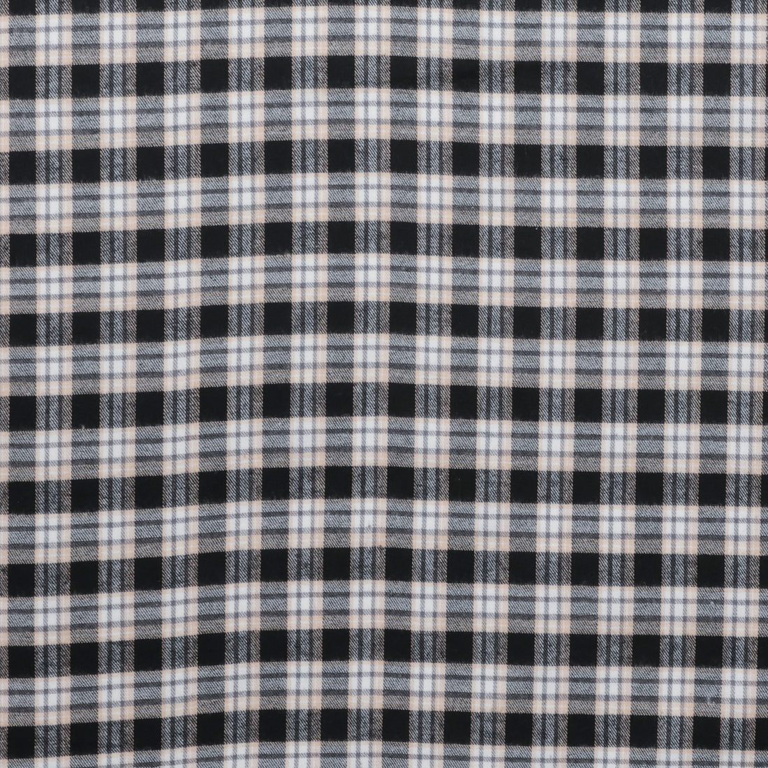 Cotton - Yard Dyed Plaid -  Black Tan
