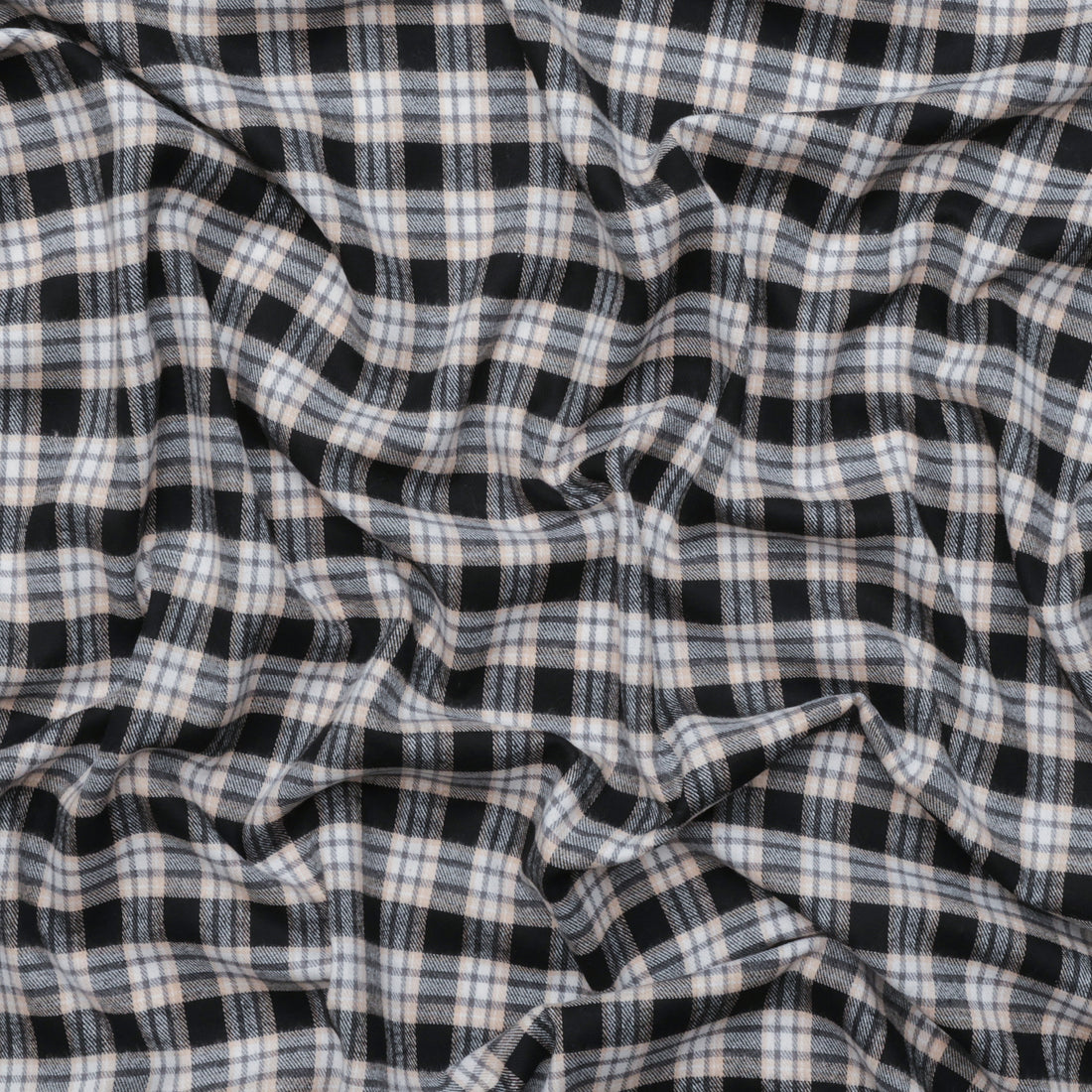 Cotton - Yard Dyed Plaid -  Black Tan