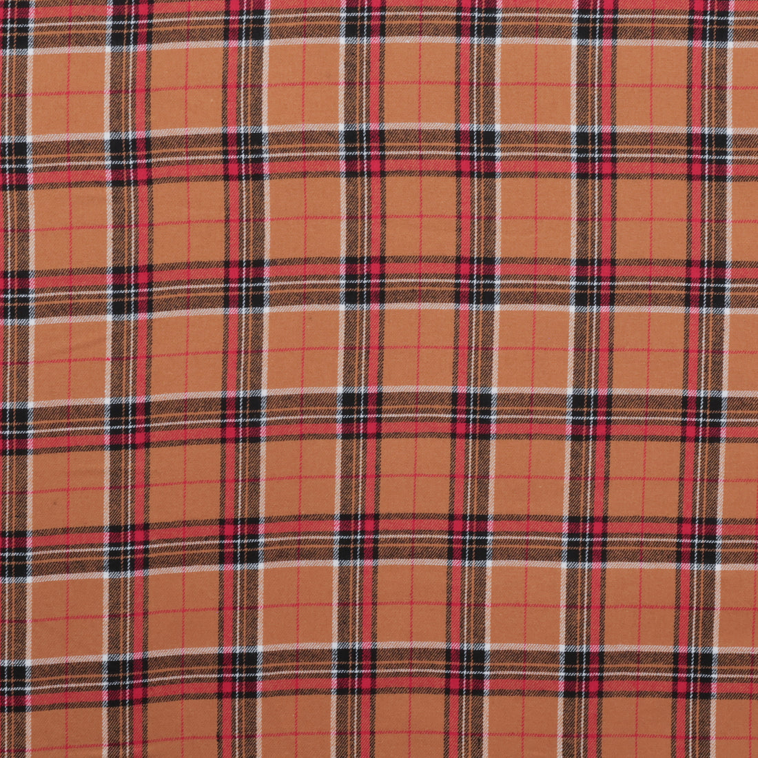 Cotton - Yard Dyed Plaid -  Ochre Red Black