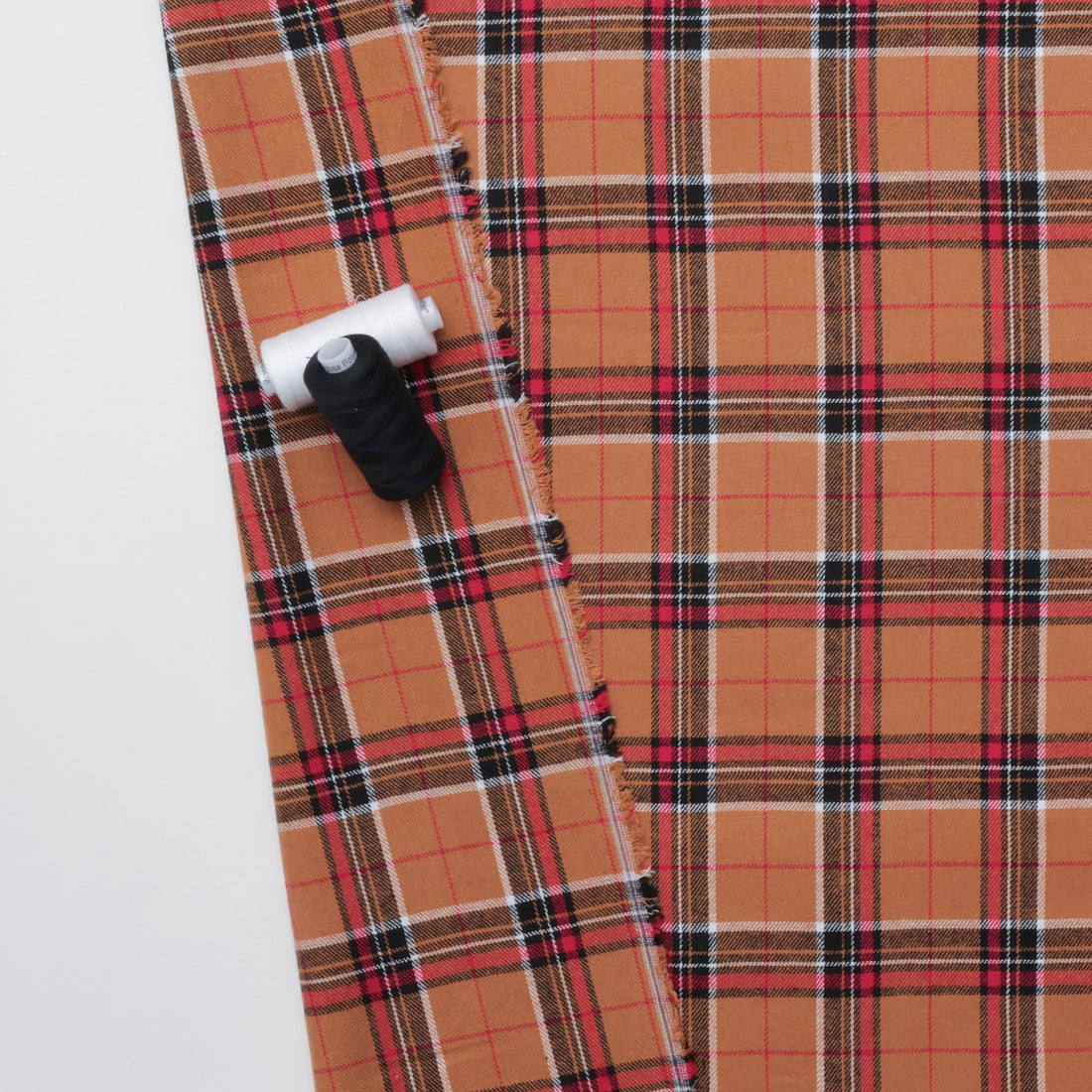 Cotton - Yard Dyed Plaid -  Ochre Red Black