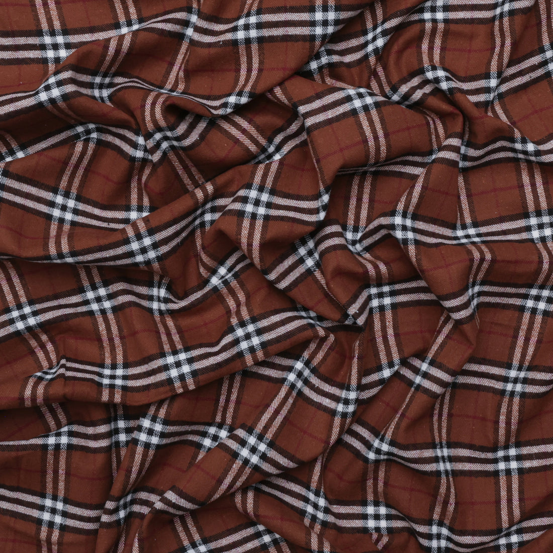 Cotton - Yard Dyed Plaid -  Ochre Red