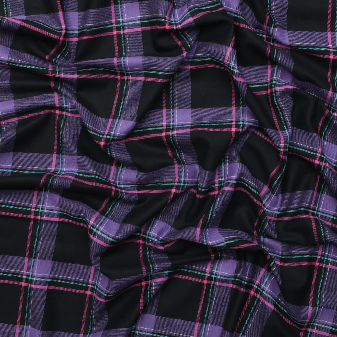 Cotton - Yard Dyed Plaid -  Purple Black