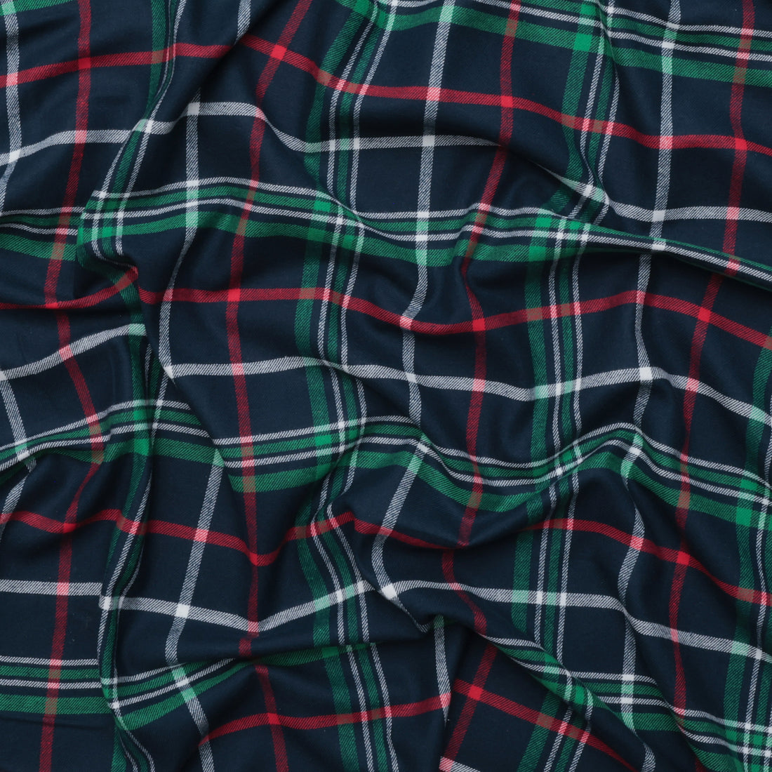 Cotton - Yard Dyed Plaid -  Navy Green Red