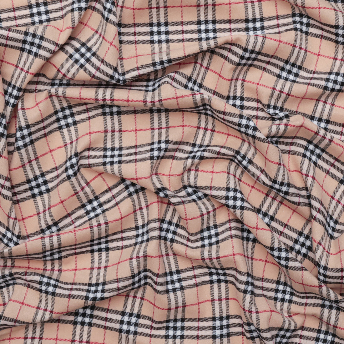 Cotton - Yard Dyed Plaid -  Tan Red