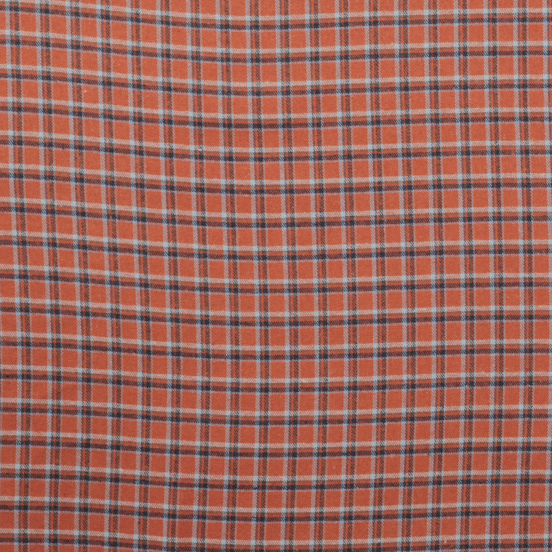 Cotton - Yard Dyed Plaid -  Rust Denim