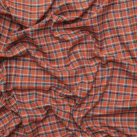 Cotton - Yard Dyed Plaid -  Rust Denim