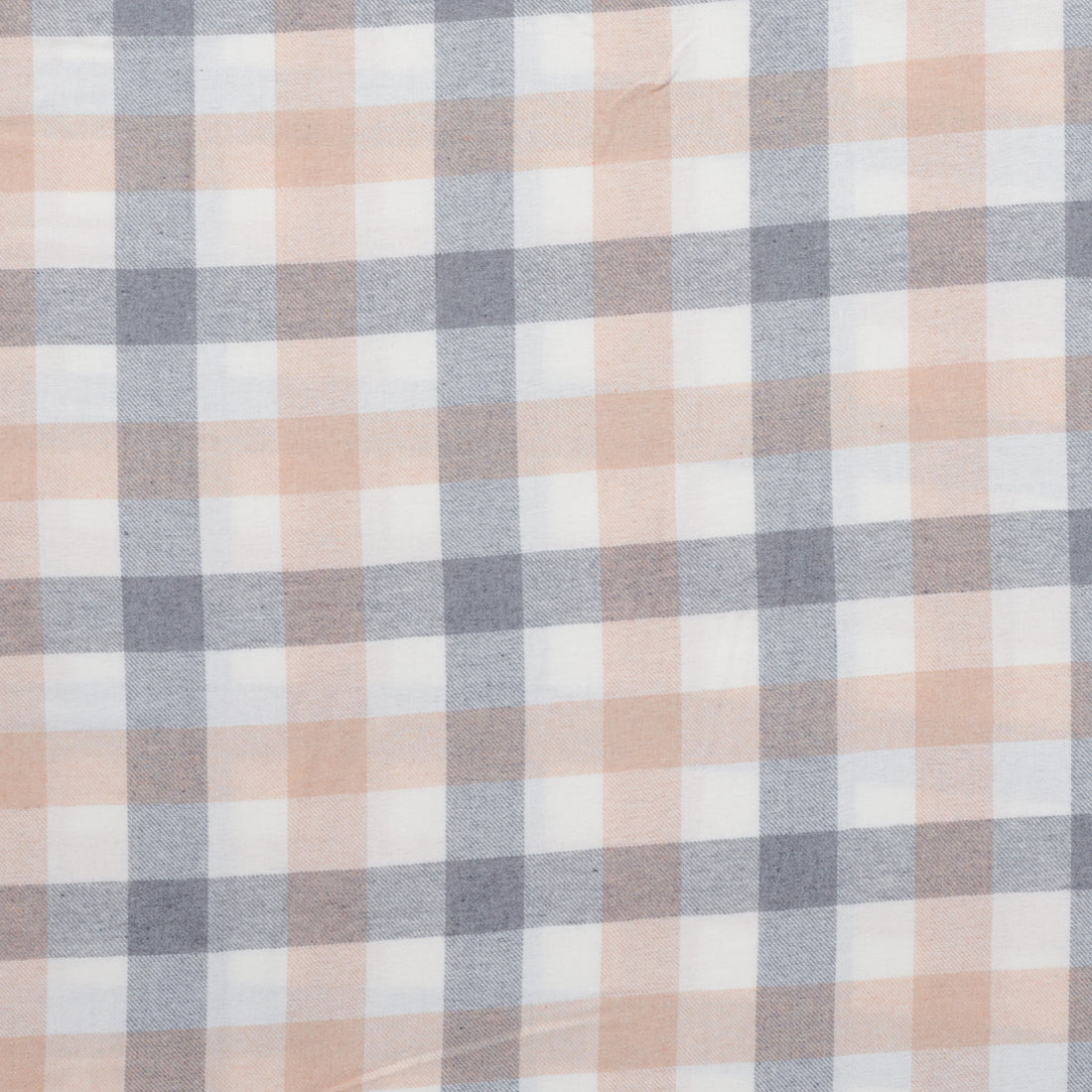 Cotton - Yard Dyed Plaid -  Tan Grey