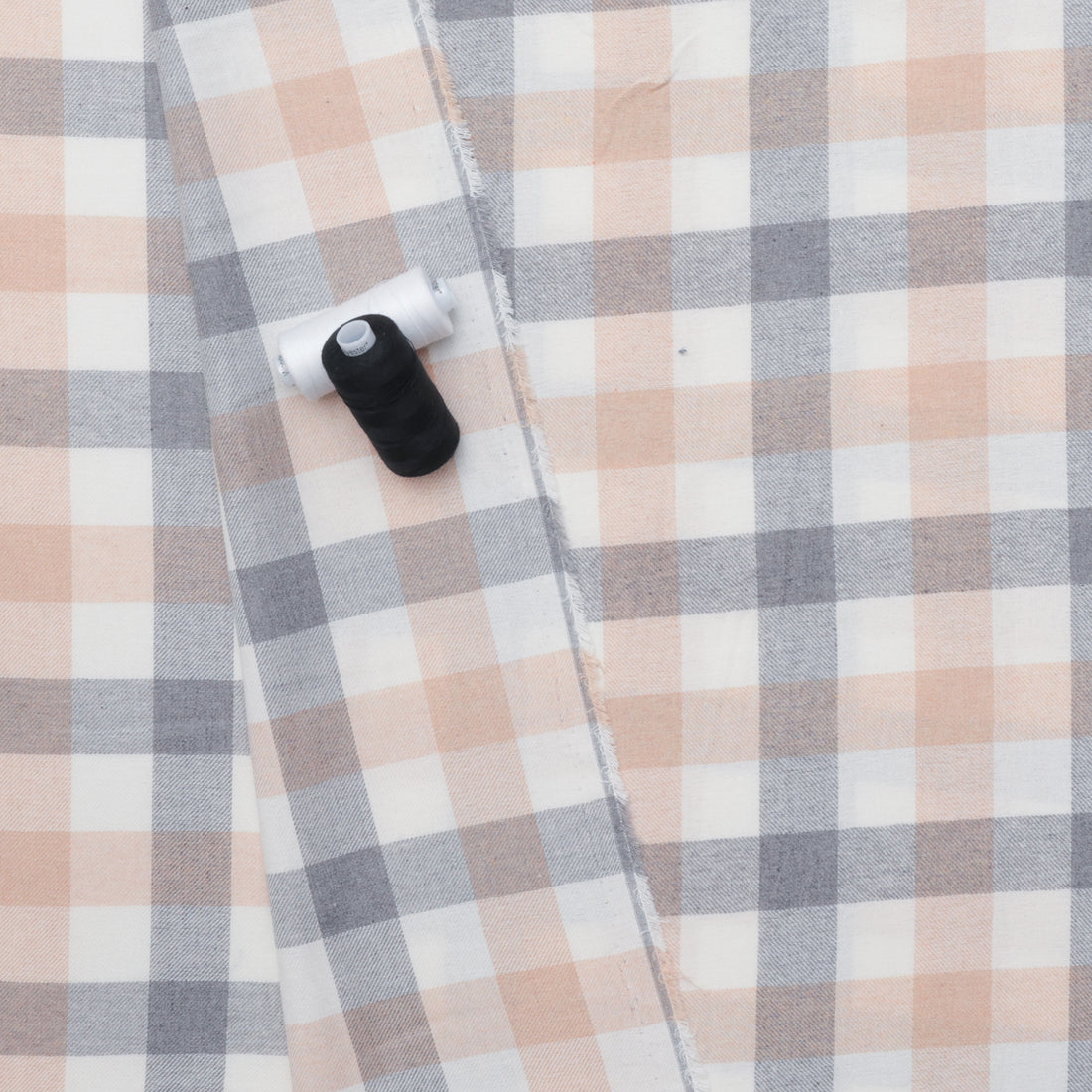 Cotton - Yard Dyed Plaid -  Tan Grey