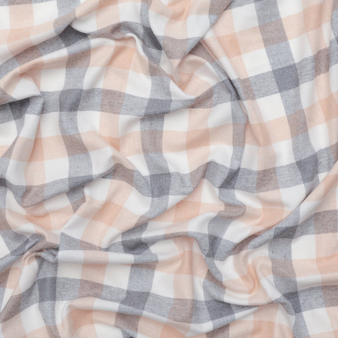 Cotton - Yard Dyed Plaid -  Tan Grey