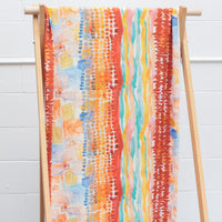 Viscose - Crepe - Digital Print - Watercolor - Coral