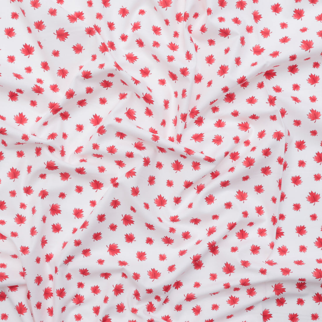 Camelot - Cotton - Oh Canada - Maple Leaves - White