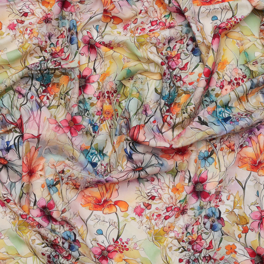 Rayon Linen - Palma Print - Floral Multi