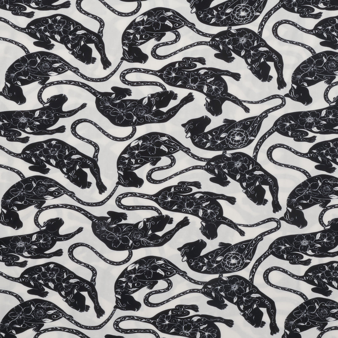 Rayon - Picasso Poplin - Digital Print - Ivory Black