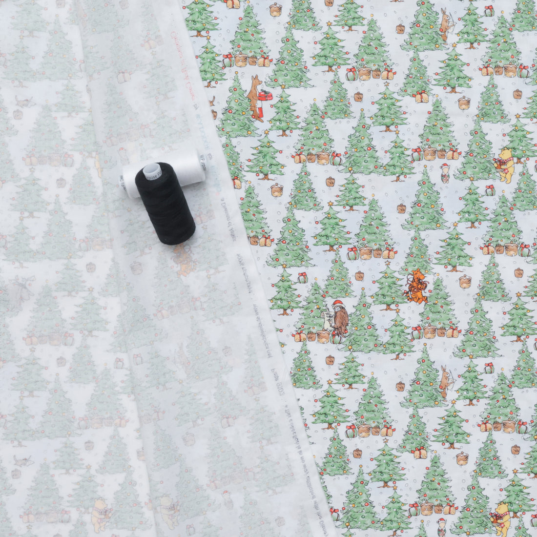 Studio E - Cotton - Christmas At Pooh Corner - Christmas Trees - Green Snow