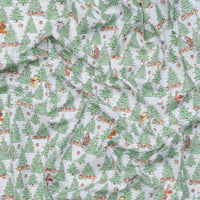 Studio E - Cotton - Christmas At Pooh Corner - Christmas Trees - Green Snow