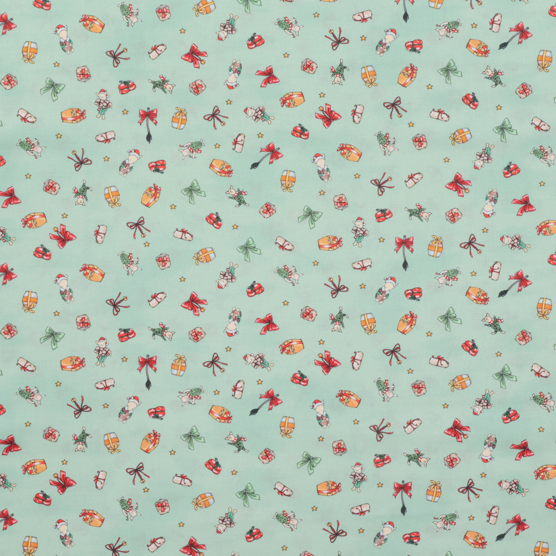 Studio E - Cotton - Christmas At Pooh Corner - Piglets - Light Green