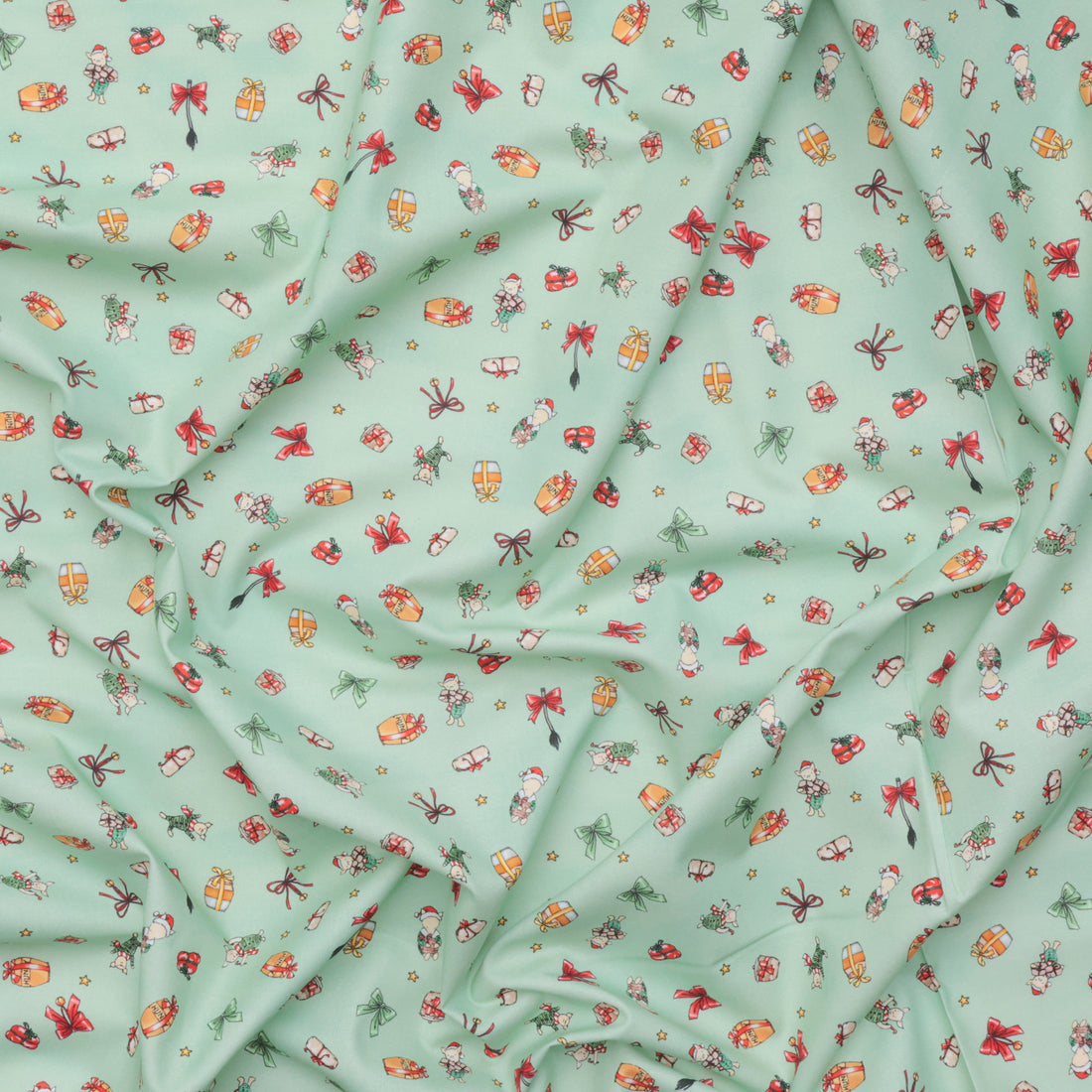Studio E - Cotton - Christmas At Pooh Corner - Piglets - Light Green