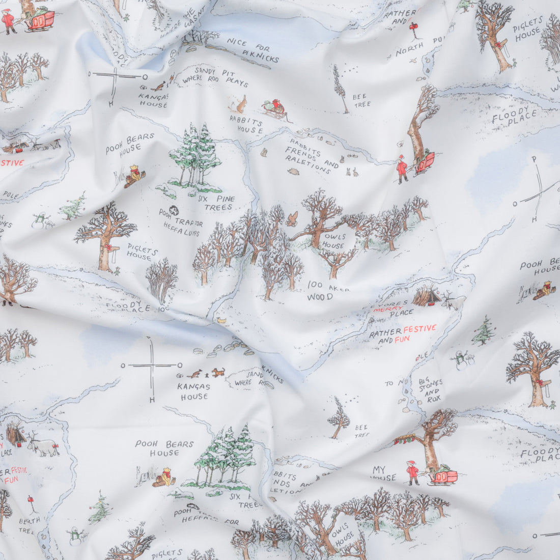 Studio E - Cotton - Christmas At Pooh Corner - Frosted Acre Wood - Snow