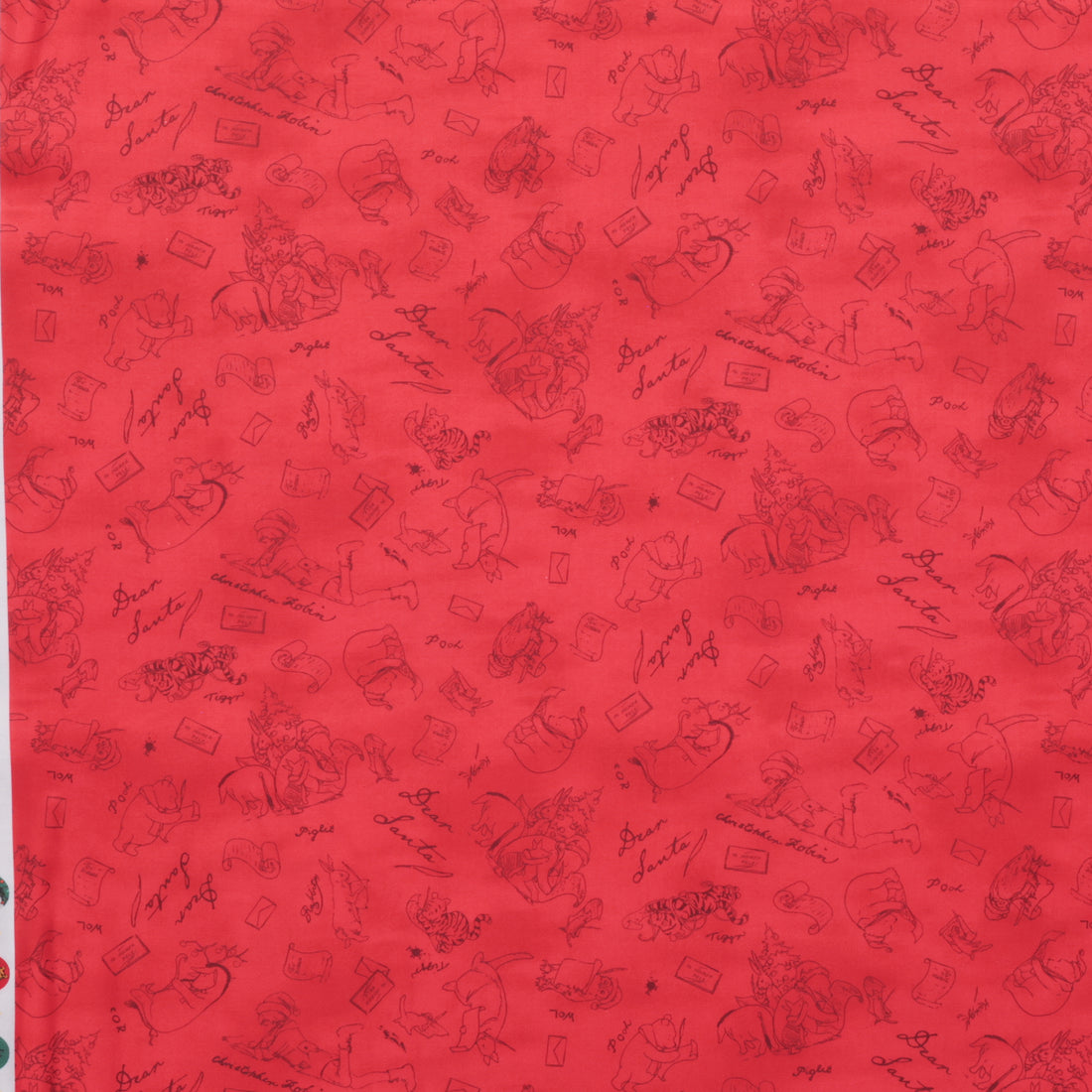 Studio E - Cotton - Christmas At Pooh Corner - Dear Santa Mono - Red