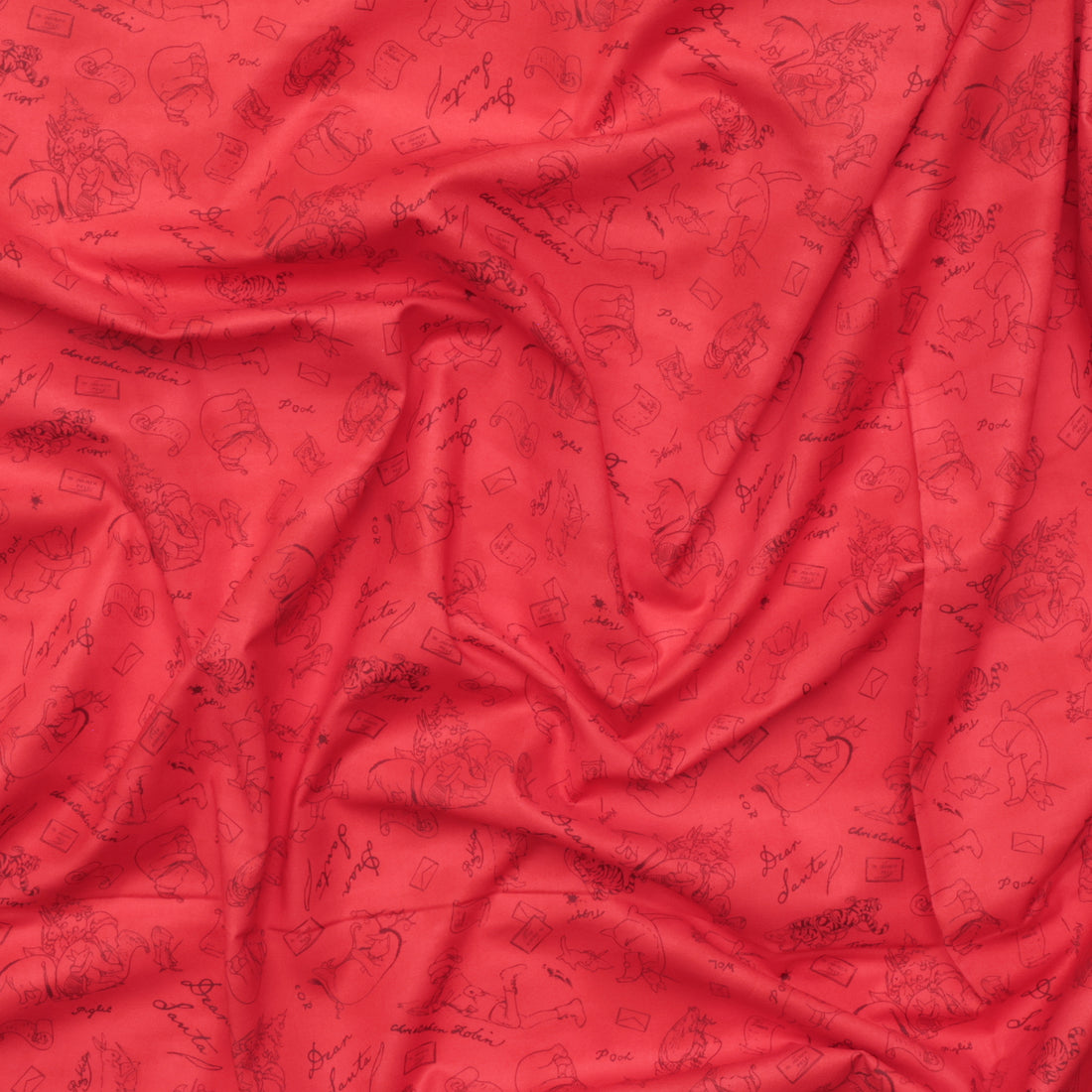 Studio E - Cotton - Christmas At Pooh Corner - Dear Santa Mono - Red