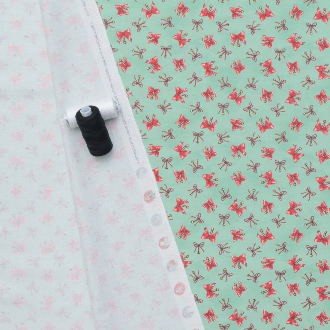 Studio E - Cotton - Christmas At Pooh Corner - Bows - Light Green